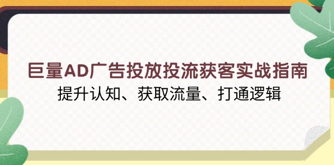 巨量AD广告投放投流获客实战指南，提升认知、获取流量、打通逻辑-苍穹网创