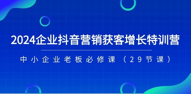 2024企业抖音-营销获客增长特训营，中小企业老板必修课(29节课-苍穹网创