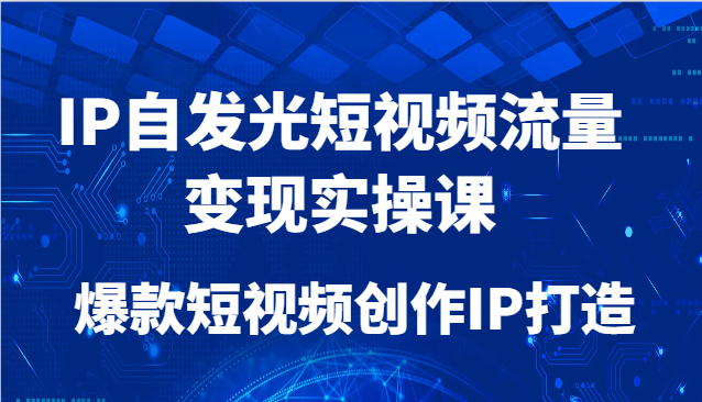 IP自发光短视频流量变现实操课，爆款短视频创作IP打造-苍穹网创