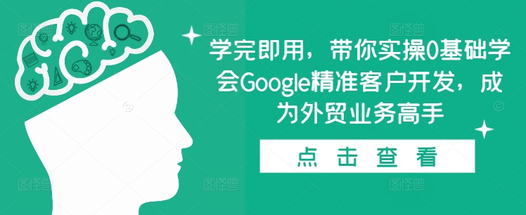 学完即用，带你实操0基础学会Google精准客户开发，成为外贸业务高手-苍穹网创