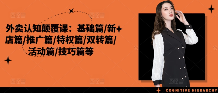 外卖认知颠覆课：基础篇/新店篇/推广篇/特权篇/双转篇/活动篇/技巧篇等-苍穹网创