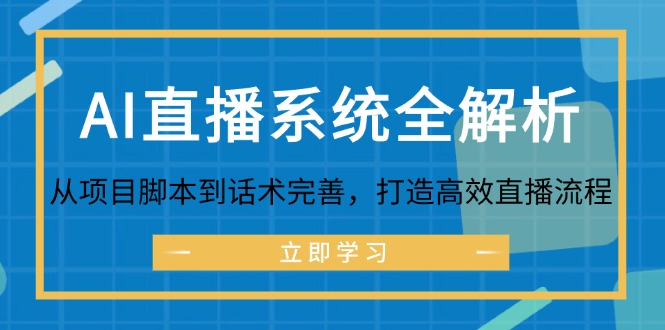 AI直播系统全解析：从项目脚本到话术完善，打造高效直播流程-苍穹网创