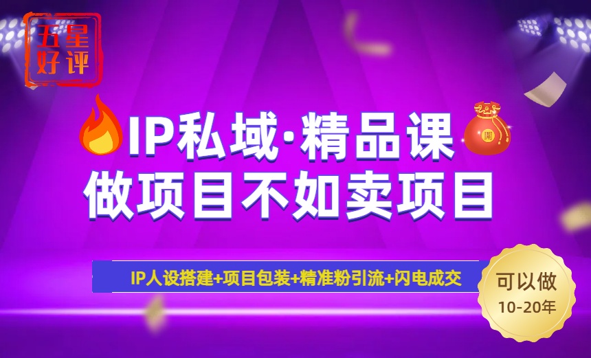 2025年“IP私域·密训精品课”，日赚3000+小白避坑年赚百万，暴力引流…-苍穹网创