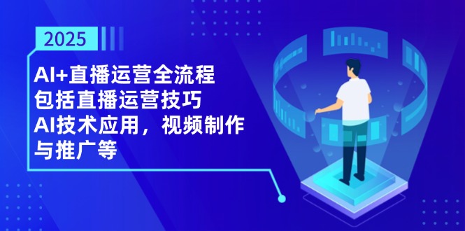 2025AI+直播运营全流程，包括直播运营技巧，AI技术应用，视频制作与推广等-苍穹网创