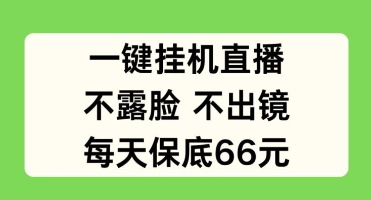 一键挂JI直播，不露脸不出境，每天保底66元【揭秘】-苍穹网创