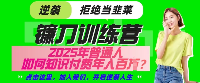 【网创项目终点站-镰刀训练营超级IP合伙人】25年普通人如何通过知识付费实现逆袭【揭秘】-苍穹网创