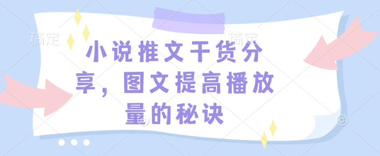 小说推文干货分享，图文提高播放量的秘诀-苍穹网创
