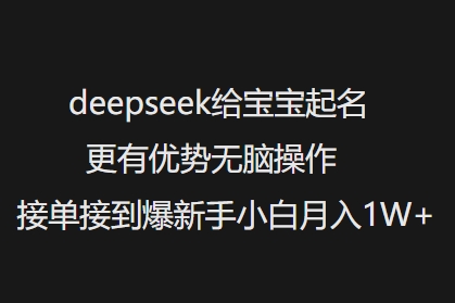 deepseek给宝宝起名更有优势无脑操作接单接到爆新手小白月入1W+-苍穹网创
