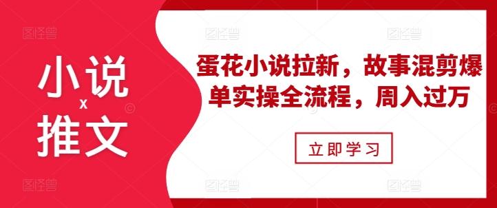 小说推文之蛋花小说拉新，故事混剪爆单实操全流程，周入过万-苍穹网创
