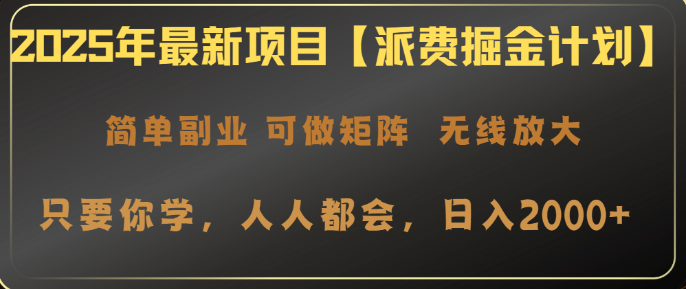 2025年最新项目【派费掘金计划】操作简单，日入2000+-苍穹网创