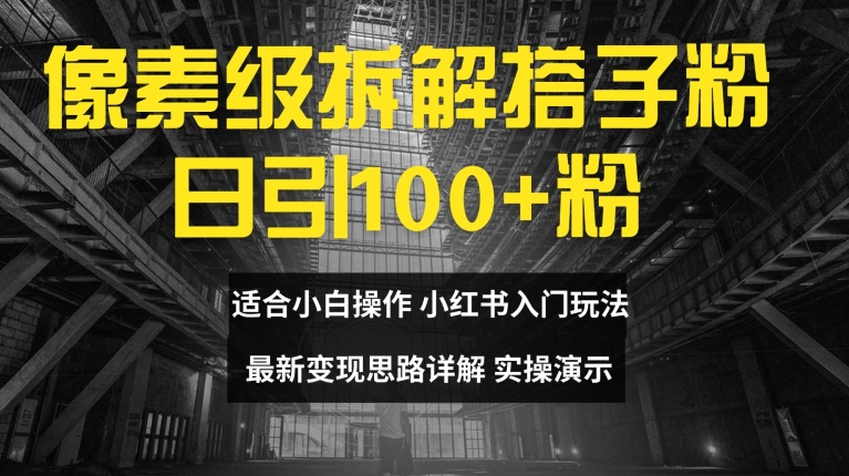像素级拆解搭子粉，日引100+，小白看完可上手，最新变现思路详解【揭秘】-苍穹网创