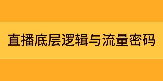 直播底层逻辑与流量密码：定位模型+案例拆解，急速流承接与数据优化全攻略-苍穹网创
