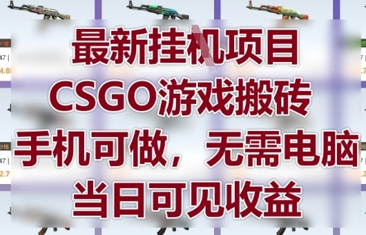 最新挂G项目，CSGO游戏搬砖，手机可做，无需电脑，当日见收益【揭秘】-苍穹网创