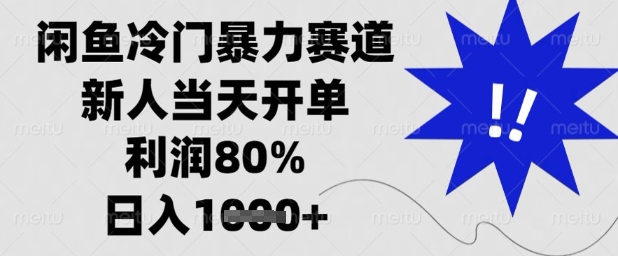 闲鱼冷门暴力赛道，新人当天开单，利润80%，日入1k+【揭秘】-苍穹网创