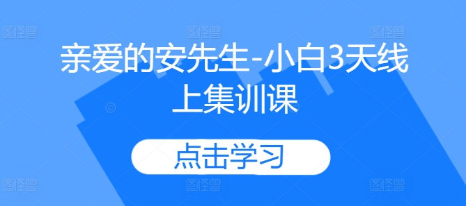 亲爱的安先生-小白3天线上集训课-苍穹网创